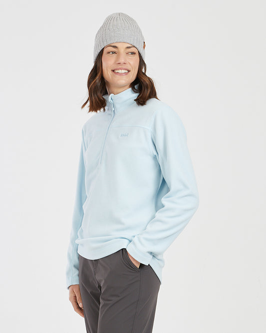 Womens Milanesia 1/4 Neck Fleece - Sky Blue