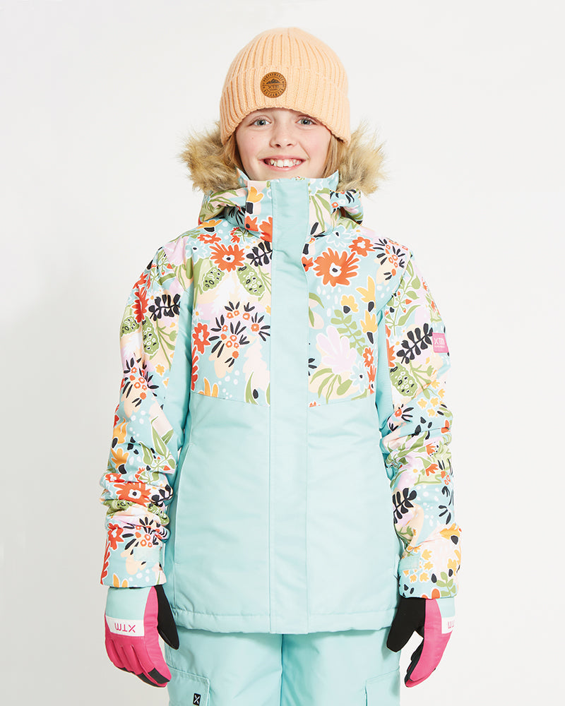 Frankie Youth Girls' Snow Jacket - Turquoise Banksia