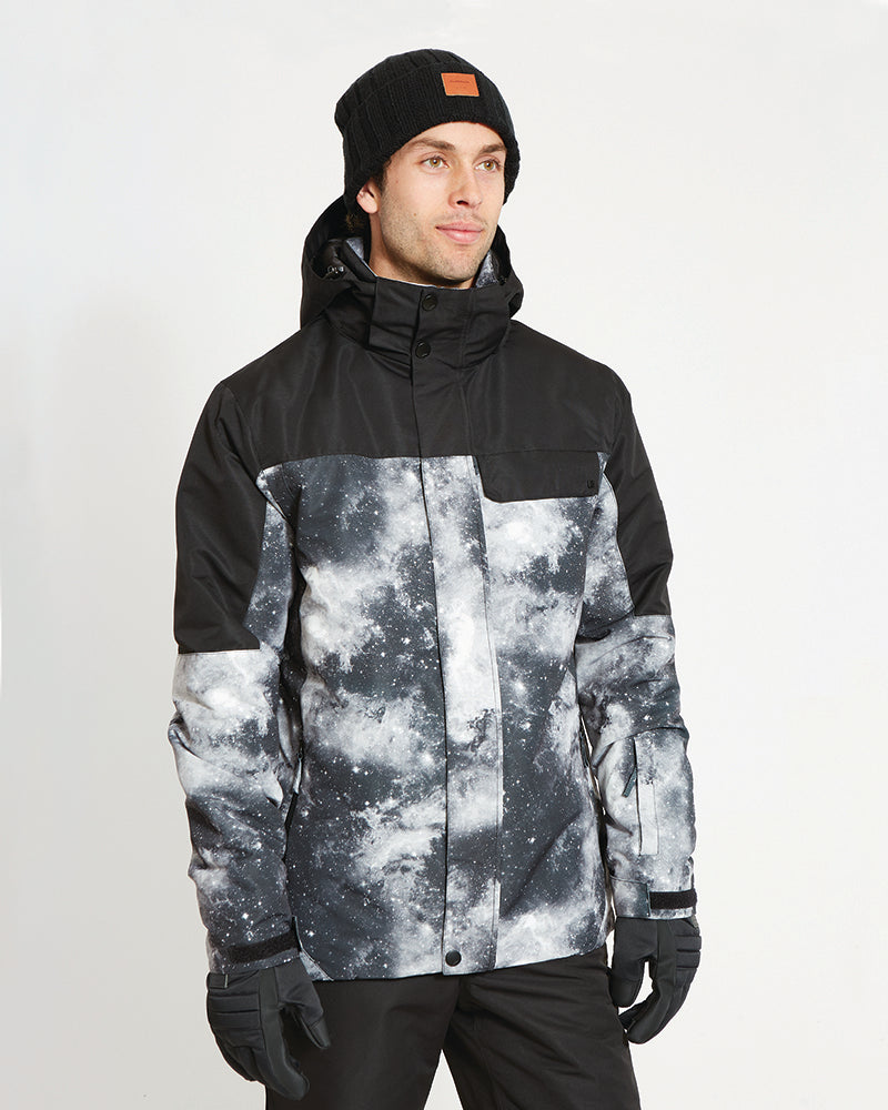 Miles Mens Snow Jacket - Black Galaxy