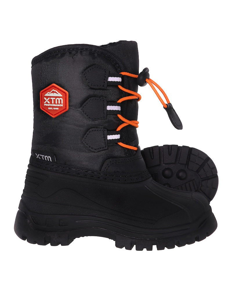 Rocket Kids' Winter Boa Lined Snow Boot Black-Orange