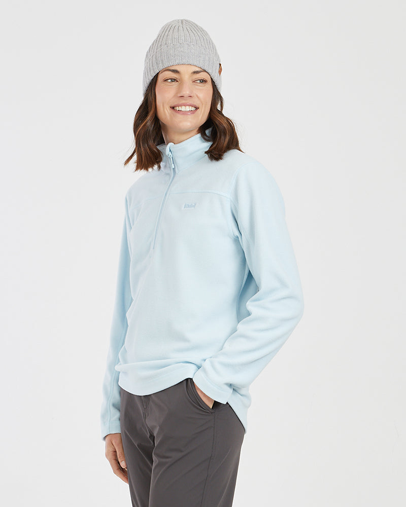 Womens Milanesia 1/4 Neck Fleece - Sky Blue