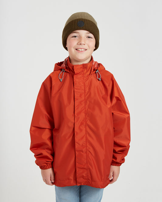 Stash 2L Kids Packable Rain Jacket Burnt Orange