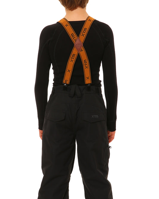 1940s Vintage Style Navy & Orange Stripe Button Pants Suspenders Real  Leather | eBay